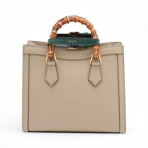 Gucci Diana Bamboo Beige Leather Handbag